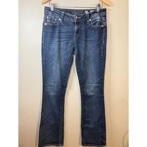 Miss Me Jeans Women's Size 28 Relaxed Boot Cut Embellished Dark Wash Denim